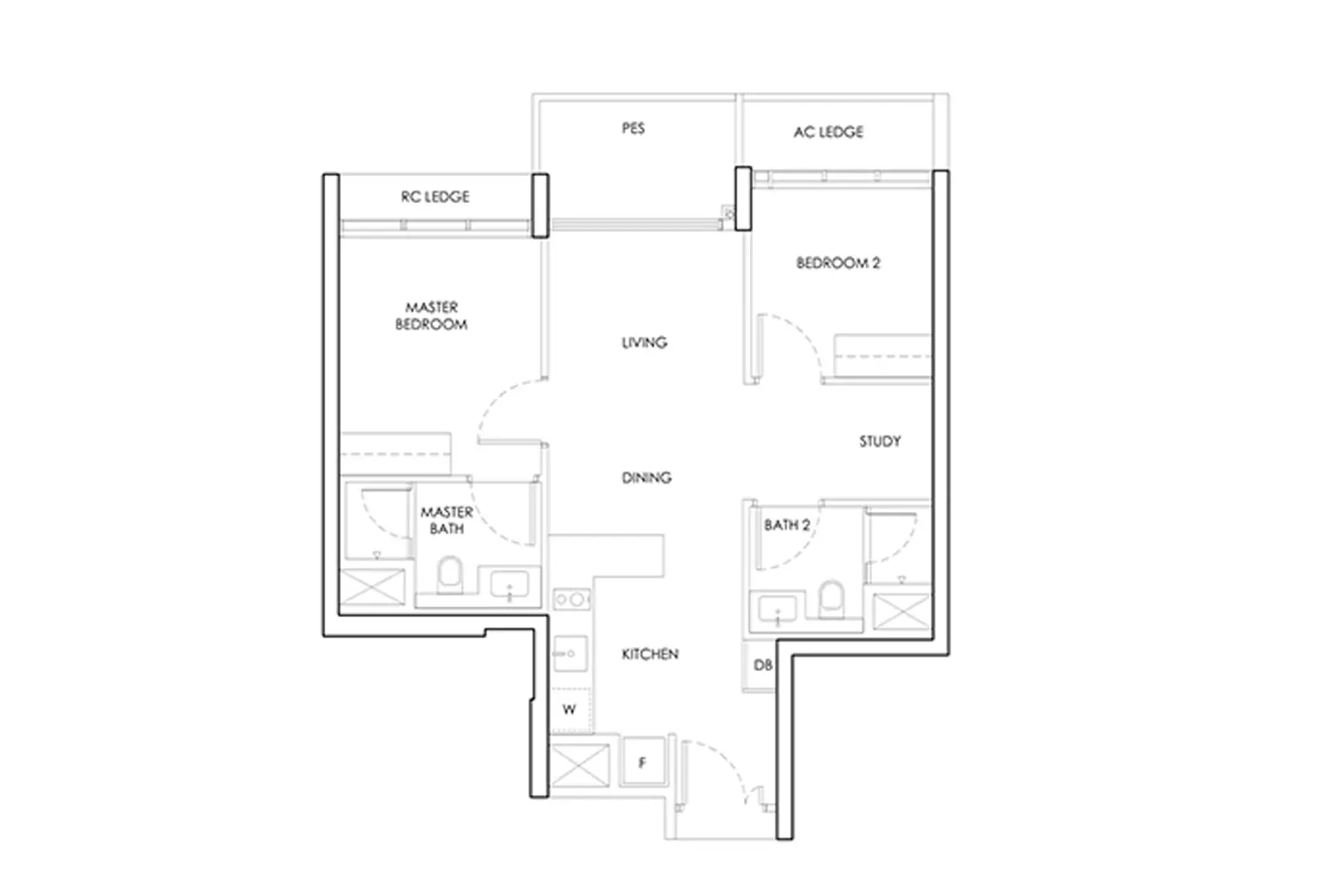 2 Bedroom Floor Plan
