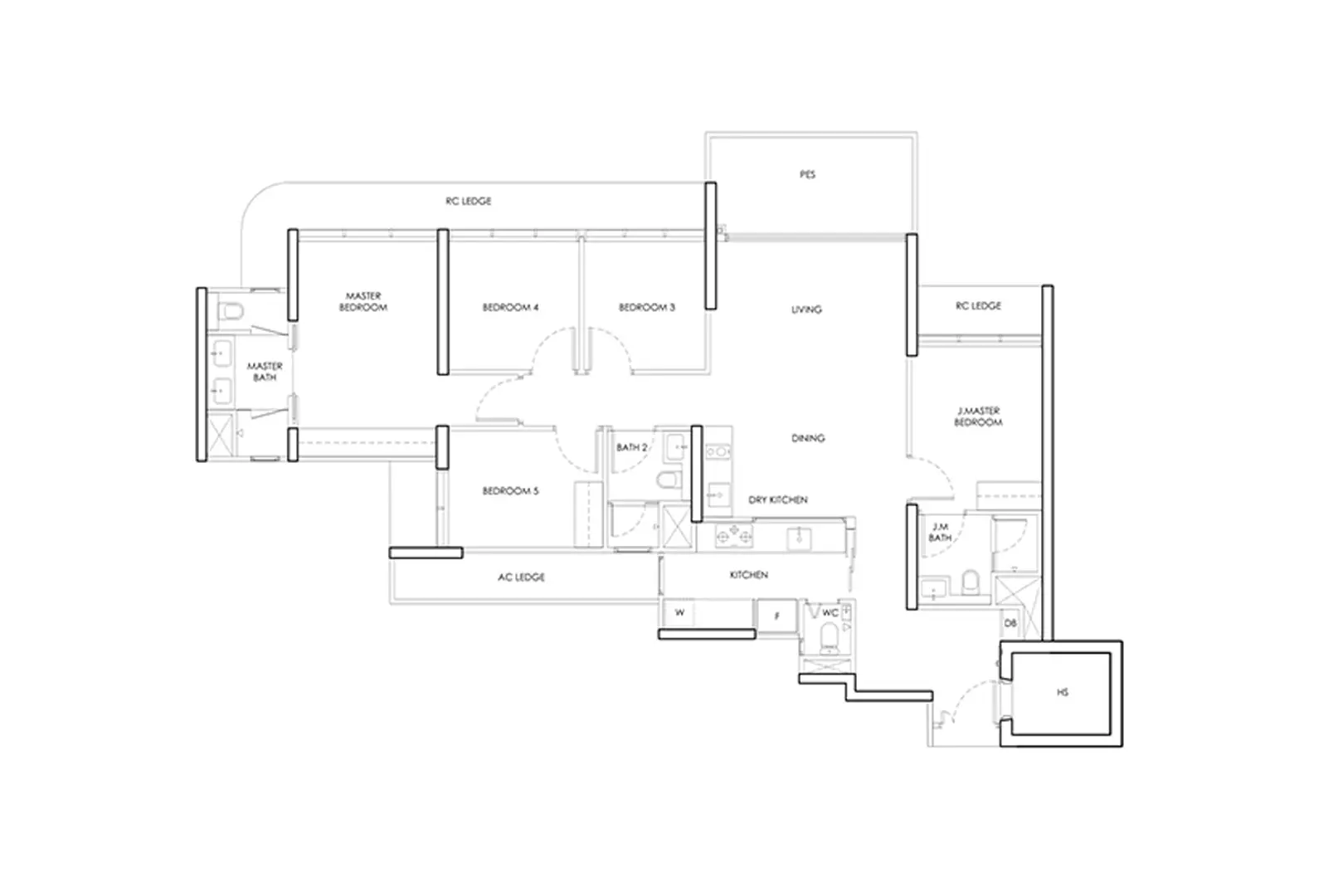 5 Bedroom Floor Plan